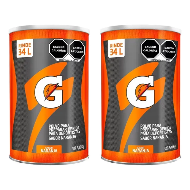 2 Latas De Gatorade En Polvo Sabor Naranja 4.76 Kg