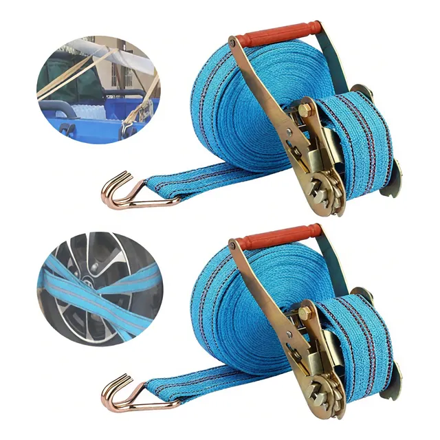 2pz Eslingas Matraca 5.5cm×10m 3t Cinchos Para Amarrar Carga Azul
