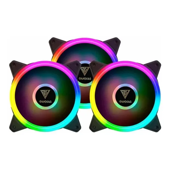 Kit Fan Gamer Gamdias Aeolus Argb 3 X 120mm - M2-1203 Lite