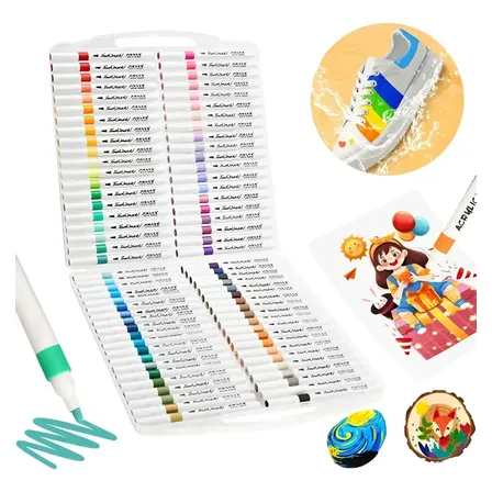 Kit 80 Canetas Marcador Acrílico Permanente Prova Dágua