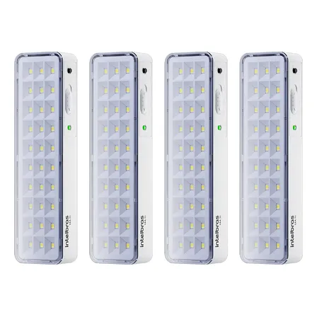 Kit 4 Luminárias De Emergência Led Intelbrás Autônoma Cor Branco 127/220v