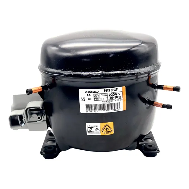 Motor Compressor 1/4 Hp Egas80clp Gás R600 Embraco 220v
