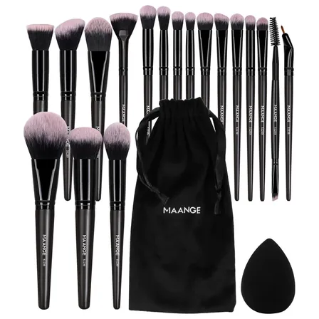 Kit 18 Pinceis E Esponjas De Maquiagem Com Estojo Estilo 1