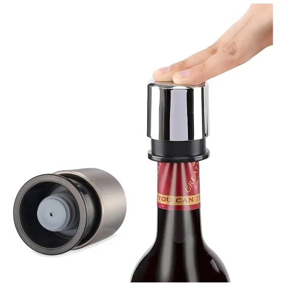 Bomba De Vacío Para Botellas De Vino Con Tapones Tapon Para Vino Al Vacio  Daza Dzrlwa004 Plateado