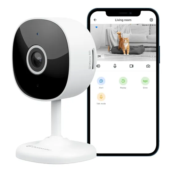 Galayou Mini Cámara De Seguridad 2 K Wifi - Alexa Y Google  