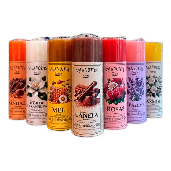 10 Velas Votiva 7 Dias Perfumadas Aromáticas Parafina