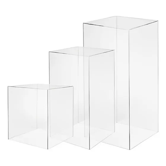 Trio De Cubo Em Acrílico Virgem 3mm Dobrado Resistente