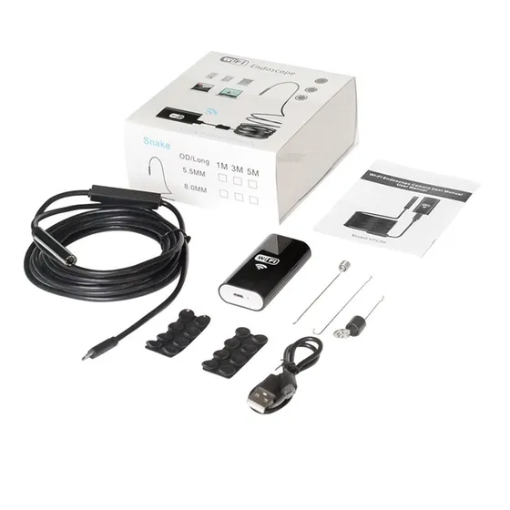 Endoscopio Cable 5 Mts Wifi Bateria Recargable Hd720p 8mm 