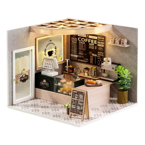 Miniatura Armable Cafetería - Maqueta Hazlo Tu Mismo
