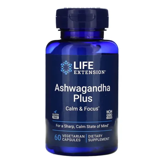Life Extension Ashwagandha Plus 60 Cáps Vegetarianas Sin Sabor