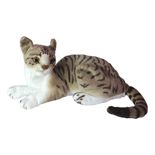 Gato De Pelúcia Deitado Realista 38cms Gato De Pelúcia Deitado Realista 38cms