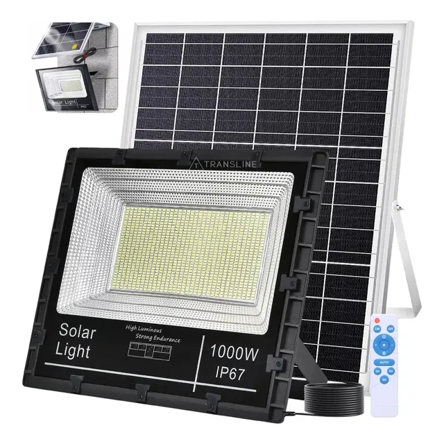 Reflector Solar Led 1000w Control Remoto Exteriores