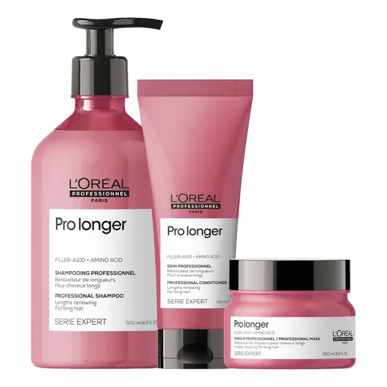 Pack L'oréal Prof Pro Longer Shampoo 500ml, Acond. Y Mask