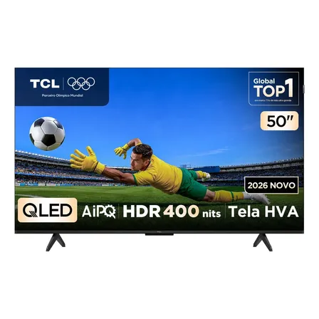 Smart TV TCL 50 Polegadas QLED 4K P7L WiFi Bluetooth Google TV HDR10+ 120 Hz VRR AIPQ 50P7L
