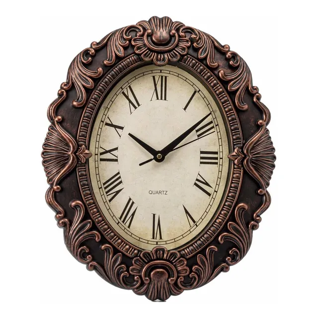 Reloj Pared Ovalado Retro 14  Silencioso Tictac Para Hogar