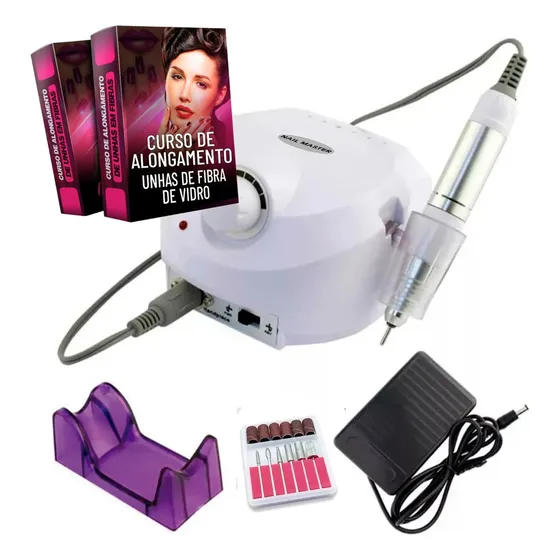 Motor Porquinho Nail Master Acrigel Esmalte Manicure 127/220 Cor Branco 127/220V