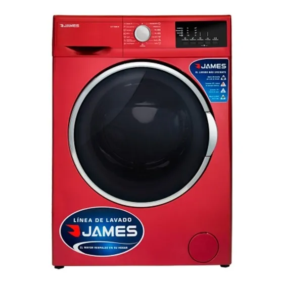 Lavarropas lavadora James 1008 Slim frontal color rojo