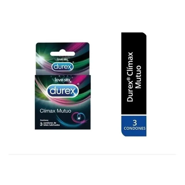 Durex Clímax Mutuo Caja 3 Condones Preservativos Lubricados