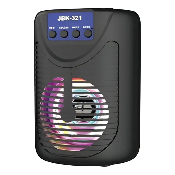 Parlante portátil bluetooth inalámbrico luces Rgb radio FM USB ranura de memoria Aux color negro