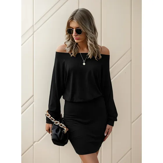 Vestido Decote Ombro A Ombro Em Viscolycra 