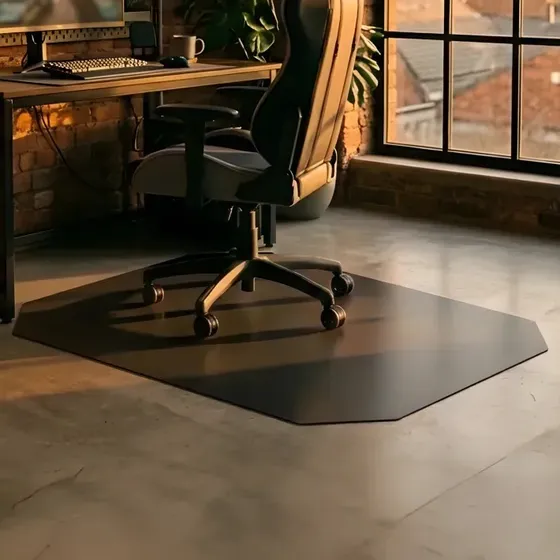 Tapete Protetor De Cadeira Gamer Design Borda Único Comprimento 120 Cm Cor Preto Desenho Do Tecido G