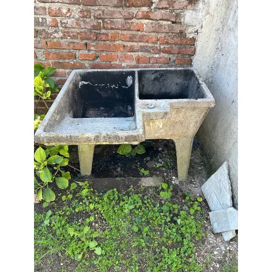 Pileta De Lavar Hormigón Doble Antigua