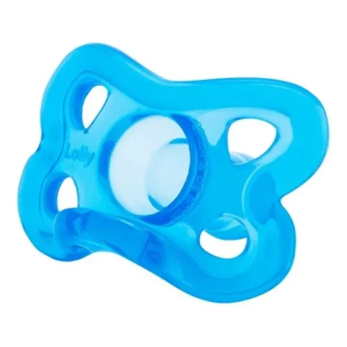 Chupeta 100% Silicone Rt2 Azul Lolly Nenny Período De Idade +6 Meses