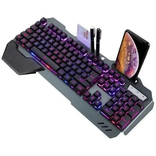 Teclado Gamer Retroiluminado Para Pc Led Rgb Teclado Negro