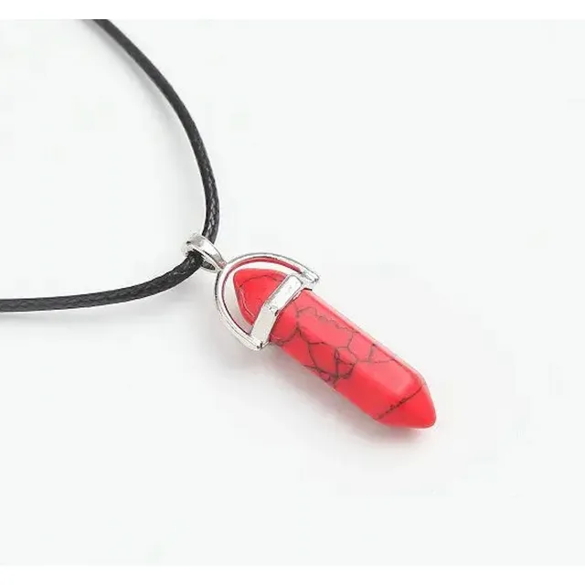 Collar De Cuarzo Piedra Natural  - Con Cordon