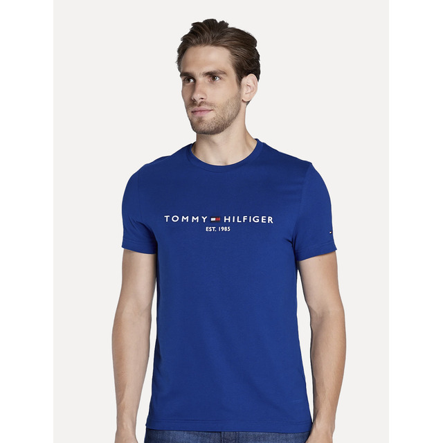 Camiseta Tommy Hilfiger Masculina Core Logo Azul Royal Camiseta Tommy Hilfiger Masculina Core Logo Azul Royal