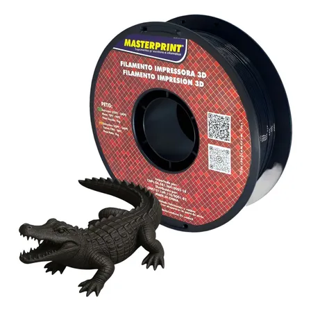 Filamento Impressora 3d Masterprint Petg 1.75mm 1kg Preto
