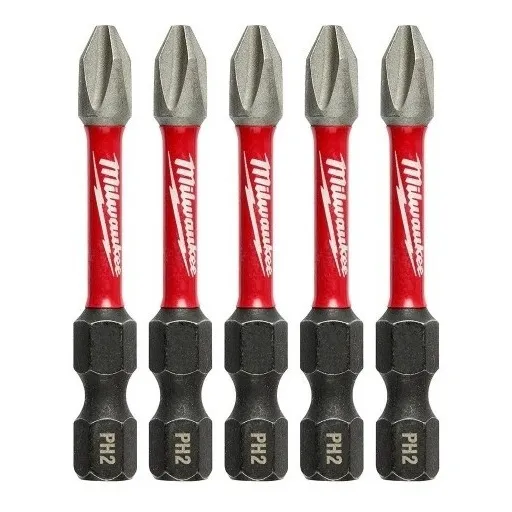 Display De 5 Puntas Phillips De Impacto Milwaukee Ph2 X 50mm