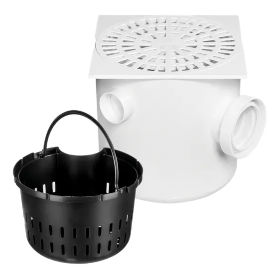 Caixa De Gordura Com Cesto Quadrada E Grelha 25cm Resistente