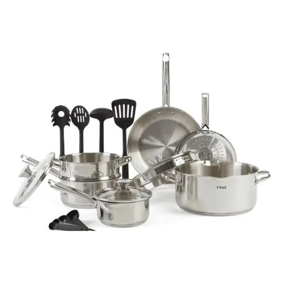 Juegos De Ollas T-fal De 14 Pzas  Acero Inoxidable- H853se64