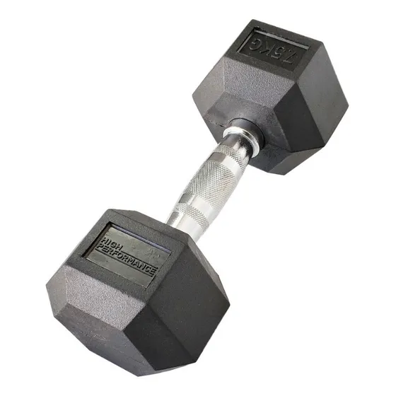 Hihg Performance mancuernas hexagonales engomada 15 kg x unidad mancuerna color negro