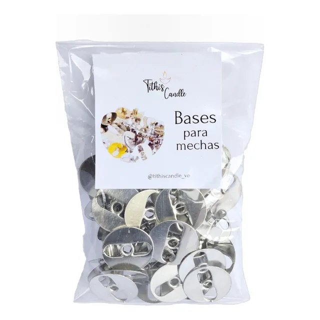 Tithis Candle Bases Porta Mechas Mecha 100 Unidades