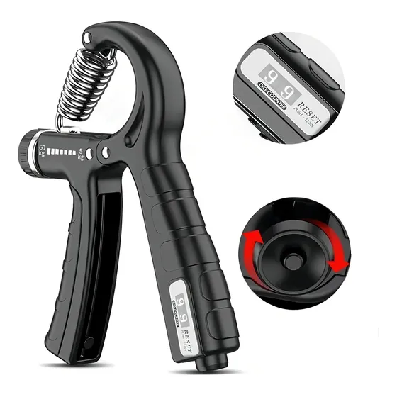Hand Grip Ajustable Jazak Reset Fortalecedor De Mano Muñeca y Antebrazo Con Contador Color Negro