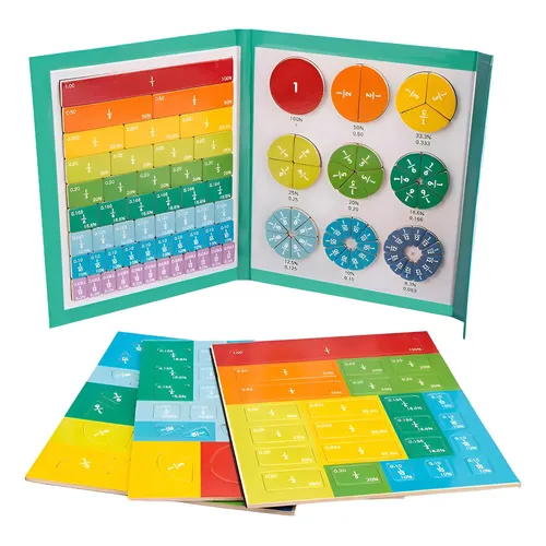 Juego De Fracciones Magnéticas – Azulejos Y Círculos De Colores Para Aprender Matemáticas De Forma Visual, Material Educativo Para Primaria