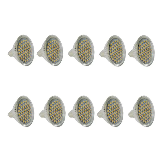 Foco Para Casa 44led Luz Cálida 3500k 2w Base Mr16 10 Piezas