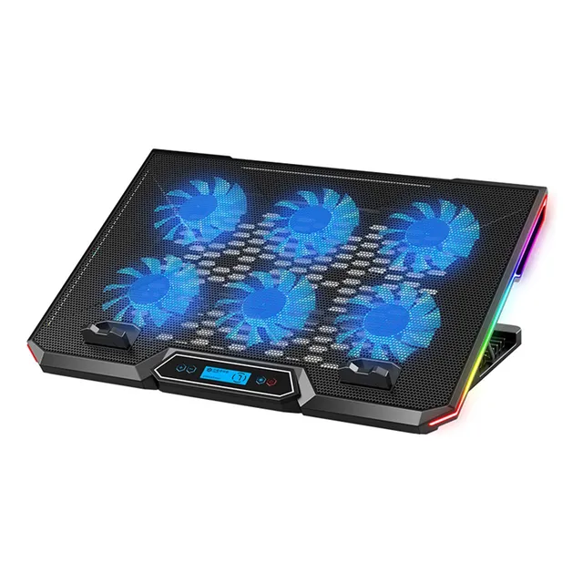 Base Refrigerante Portatil Gamer 6 Ventiladores Lcd Rgb 17 