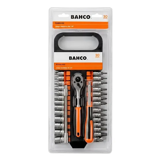 Set Llaves Dados Y Puntas C/chicharra Bahco 30pz -pla005-rs2 Gris