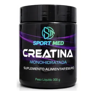 Creatina Monohidratada Sport Med Pote 300g - 100% Pura Sem Sabor