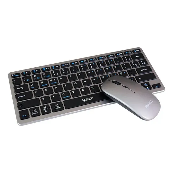 Kit Teclado Mouse Bluetooth Notebook Tablet Celular Slim