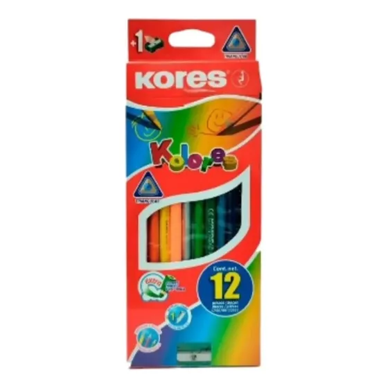 Creyones Kores De Madera 12 Colores