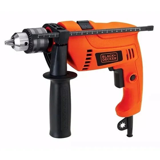 Taladro percutor atornillador eléctrico de 13mm Black+Decker HD555 550W + accesorio 220V 50Hz