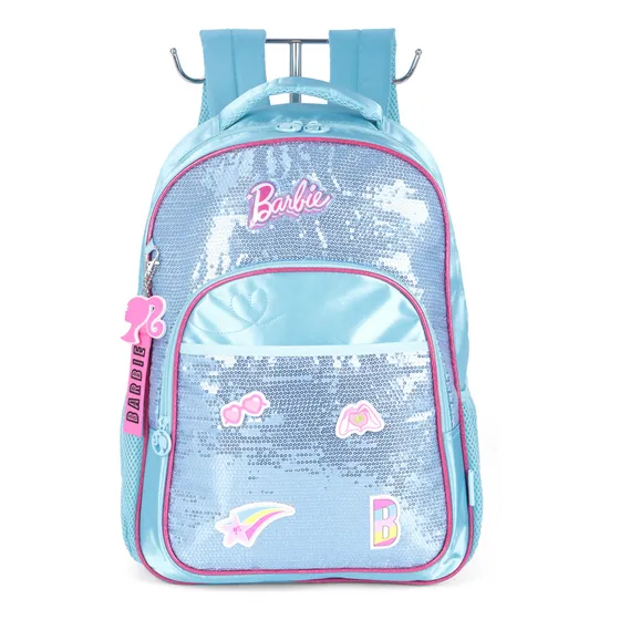 Mochila Escolar Infantil/juvenil Costas Barbie Cor Azul-celeste