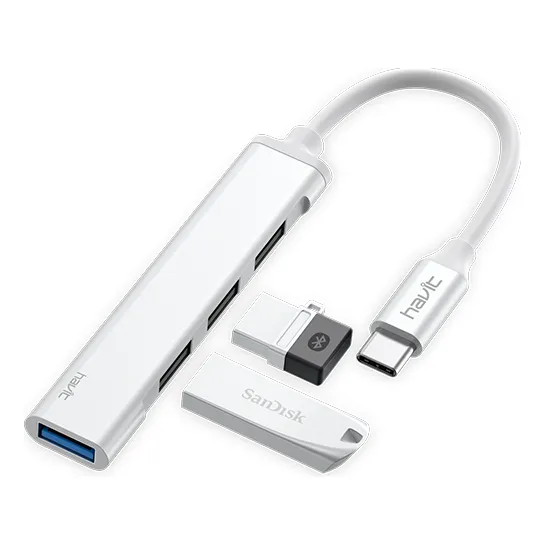 Hub 4 Puertos En 1 Havit 3 Usb 3.1 1 Usb C Hb41