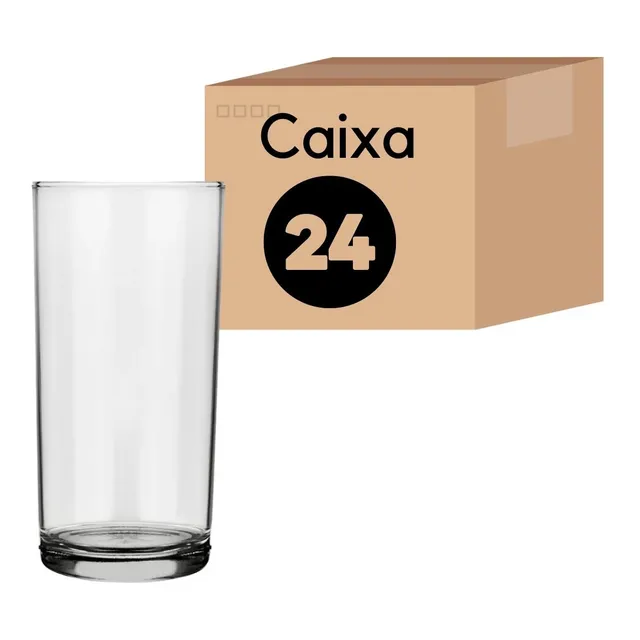 Vaso cilíndrico largo para bebidas de 300 ml, kit de 24 unidades
