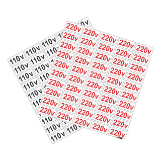100 Etiquetas Adesivo Voltagem - 50uni 110v E 50uni 220v 100 Etiquetas Adesivo Voltagem - 50uni 110v E 50uni 220v