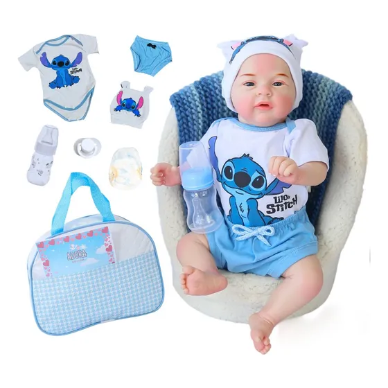 Bebê Reborn Boneca Articulado Silicone Bolsa De Maternidade